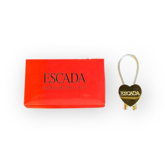 Escada Heart Goldtone Keyring Keychain - Picture 1 of 5